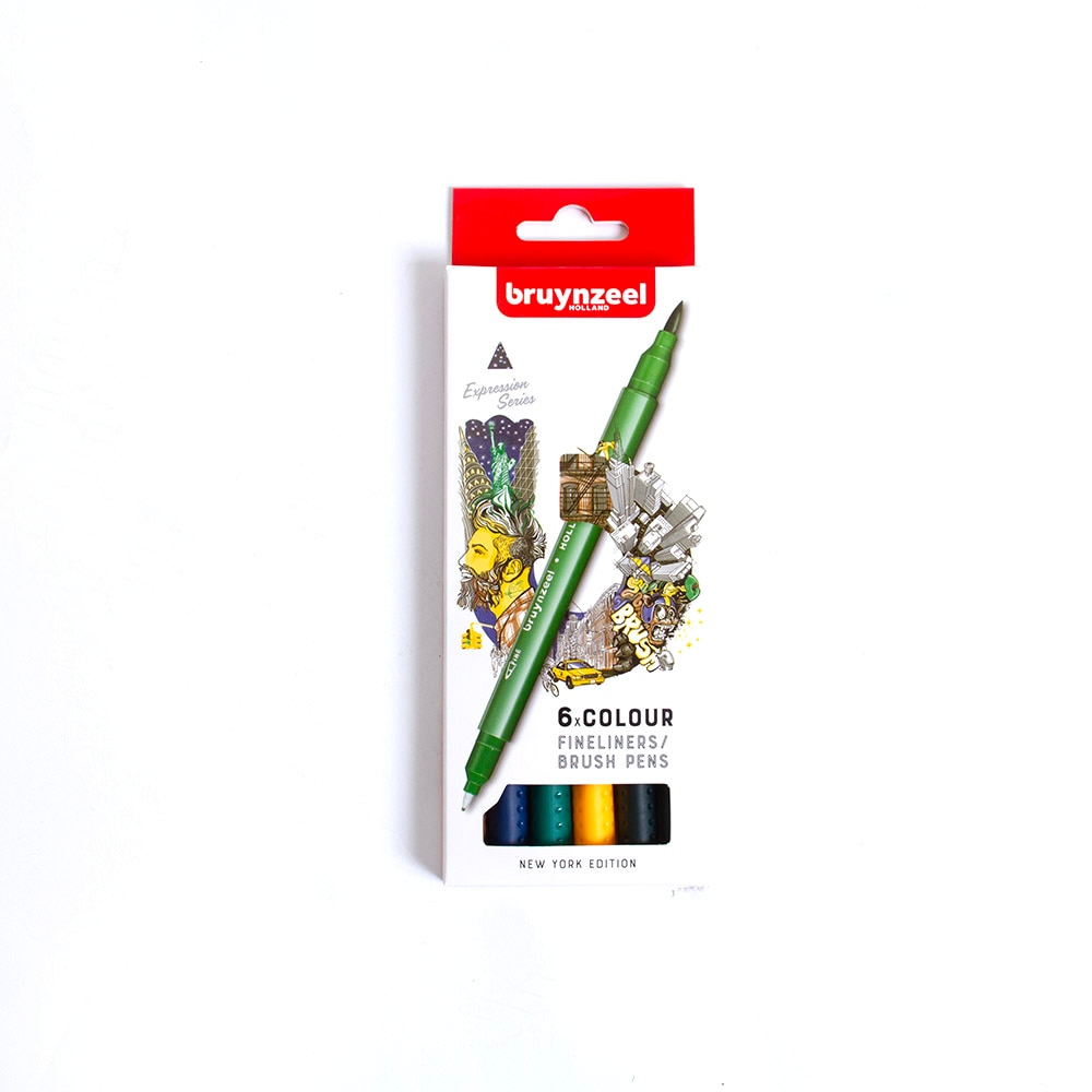 Fine Pen, Art & School, Royal Talens, Bruyneel, Fineliner, Brush pen Set, New York, 675986